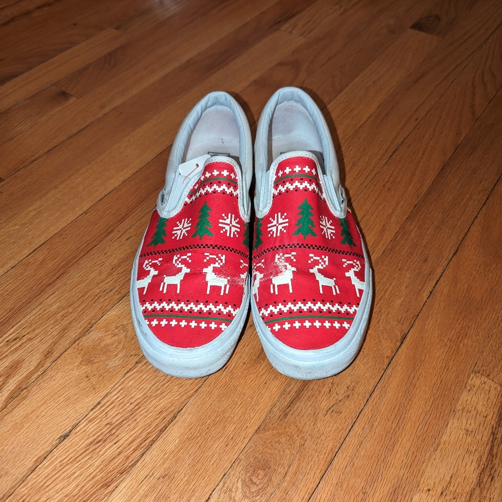 Ugly Christmas Sweater Slip On Vans Sz 11.5 Men